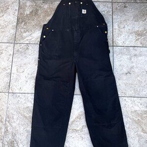 Black Carhartt Men's Big Tall Washed Denim Bib Overall